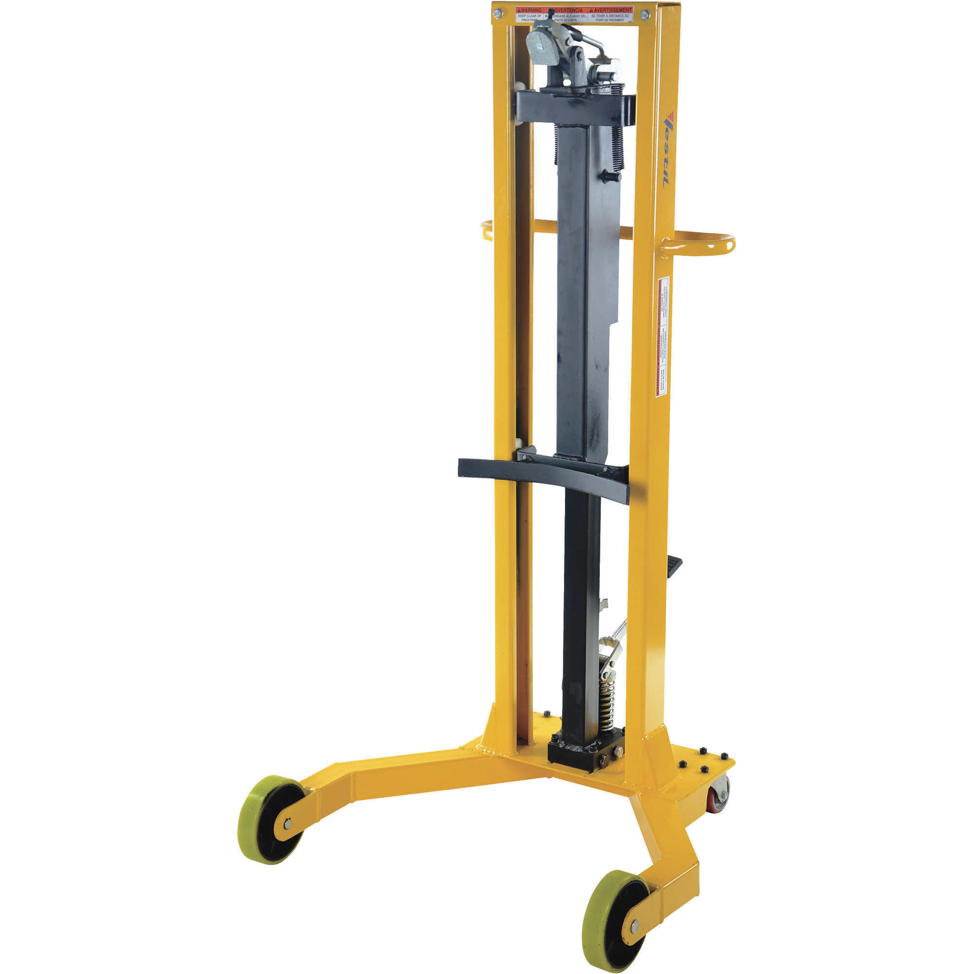 Vestil Portable Drum Jack - 500-Lb. Capacity, Hydraulic Foot Pump, 19in. Lift Height, Model# DRUM-55-36